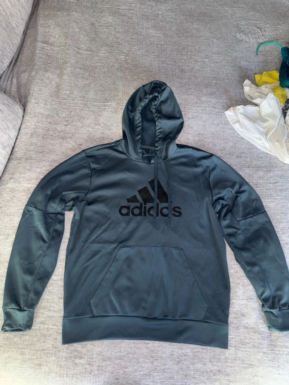Adidas Hoodie Blue Gray Pullover Sweatshirt Men’s Size M